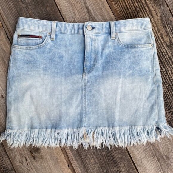 Dresses & Skirts - Frilled Mini Denim Skirt